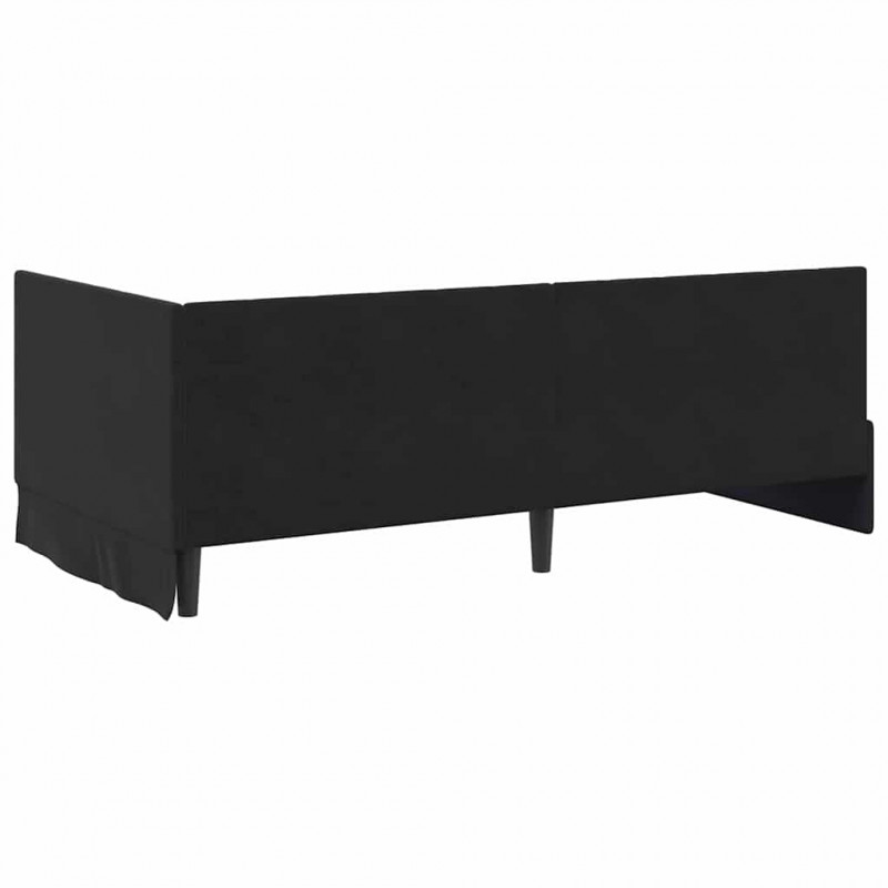 Rama łóżka narożnego Z zagłówkiem Czarny 90 cm x 200 cm Aksamit