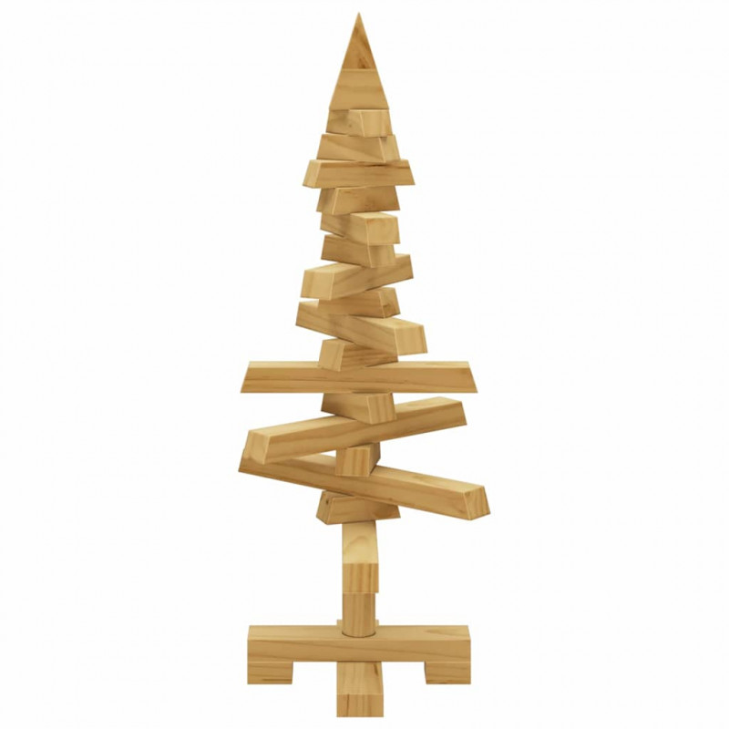 Drewniana choinka z podstawą Brązowy 60 cm Lite drewno sosnowe