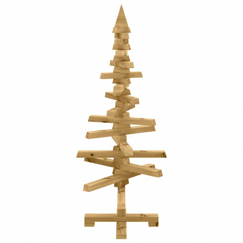 Drewniana choinka z podstawą Brązowy 90 cm Lite drewno sosnowe