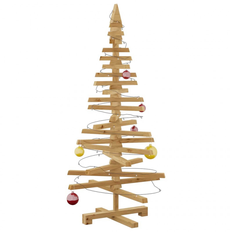 Drewniana choinka z podstawą Brązowy 120 cm Lite drewno sosnowe