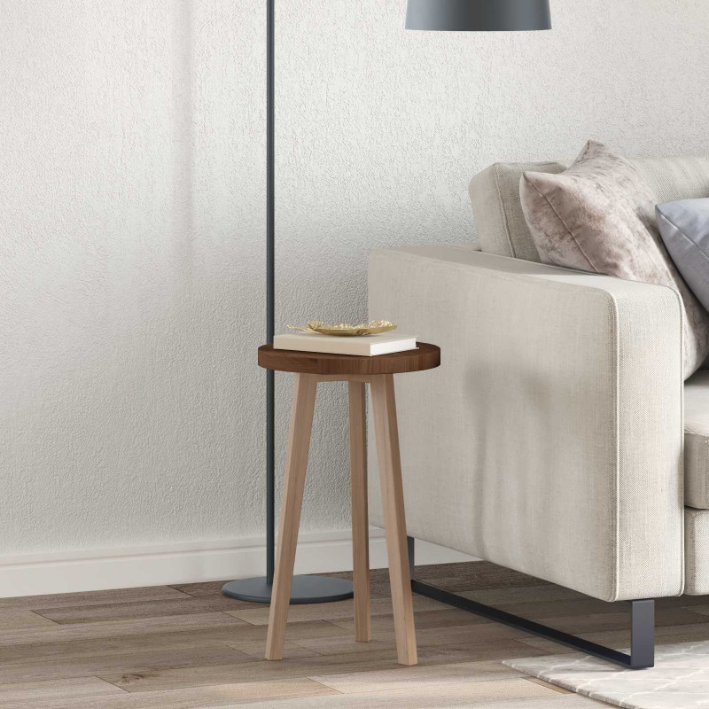 Blat stołu Ciemny brąz Ø 30 x 2,5 cm Dąb lite