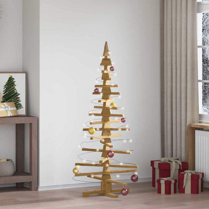 Drewniana choinka z podstawą Brązowy 150 cm Lite drewno sosnowe