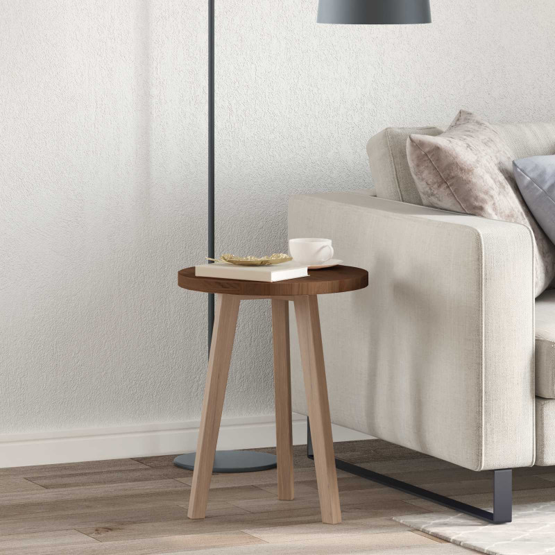 Blat stołu Ciemny brąz Ø 40 x 2,5 cm Dąb lite