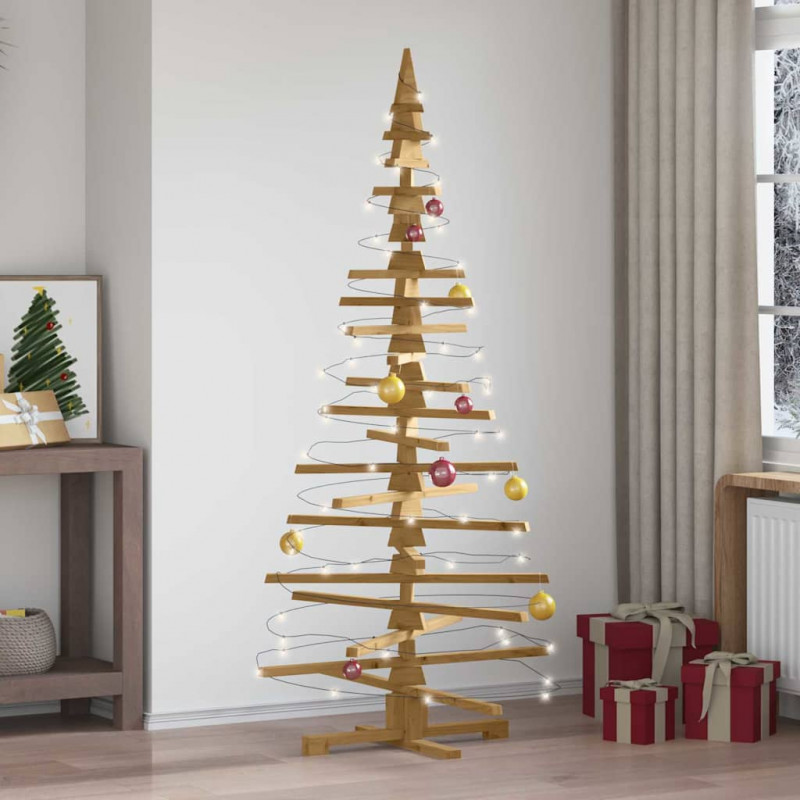Drewniana choinka z podstawą Brązowy 180 cm Lite drewno sosnowe