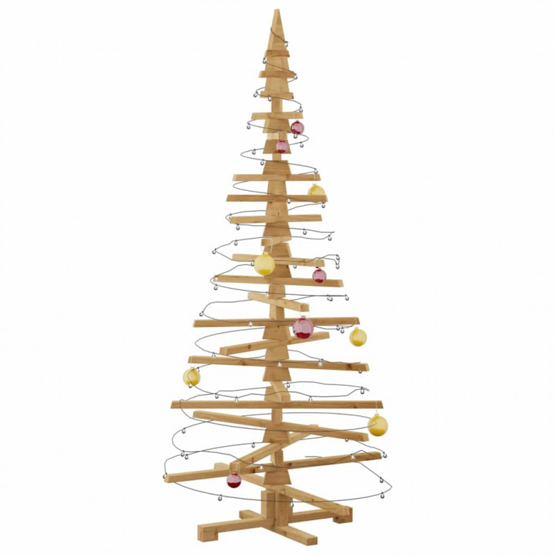 Drewniana choinka z podstawą Brązowy 180 cm Lite drewno sosnowe