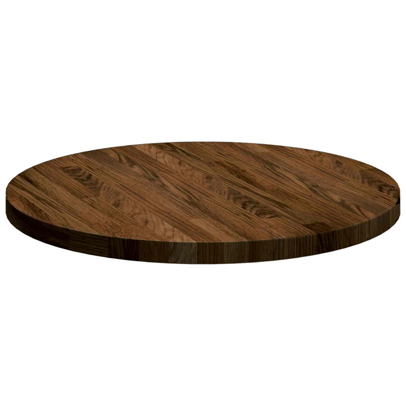 Blat stołu Ciemny brąz Ø 50 x 2,5 cm Dąb lite