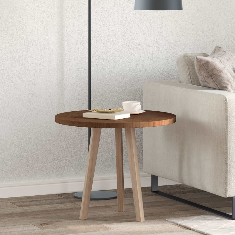 Blat stołu Ciemny brąz Ø 60 x 2,5 cm Dąb lite