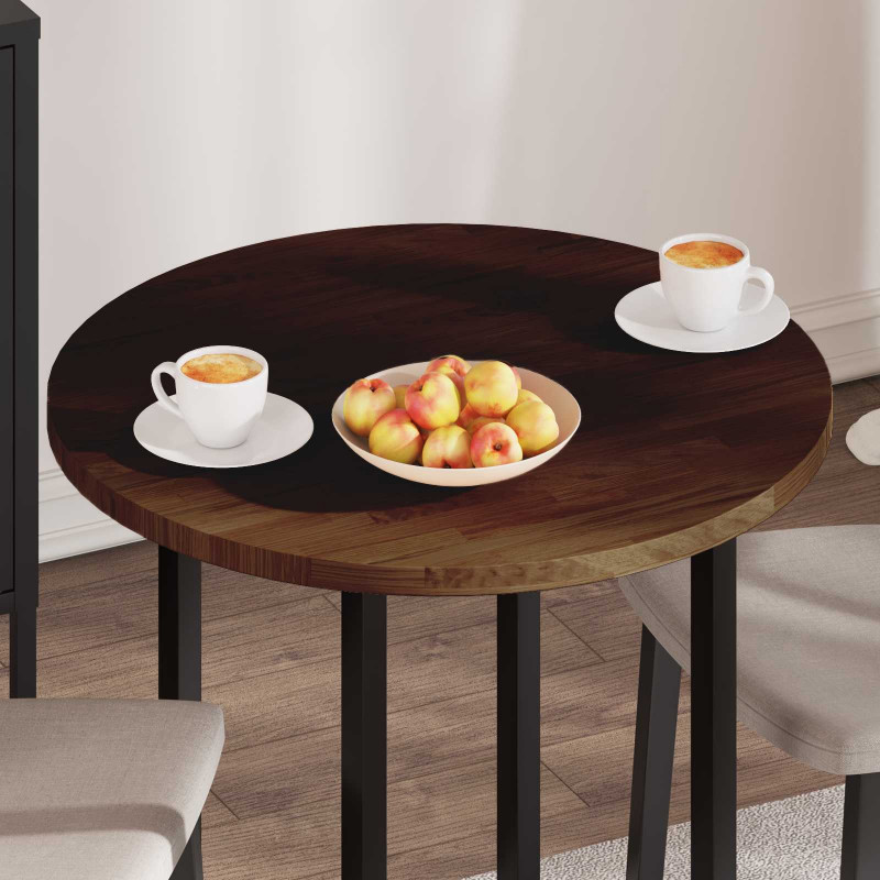 Blat stołu Ciemny brąz Ø 70 x 2,5 cm Dąb lite