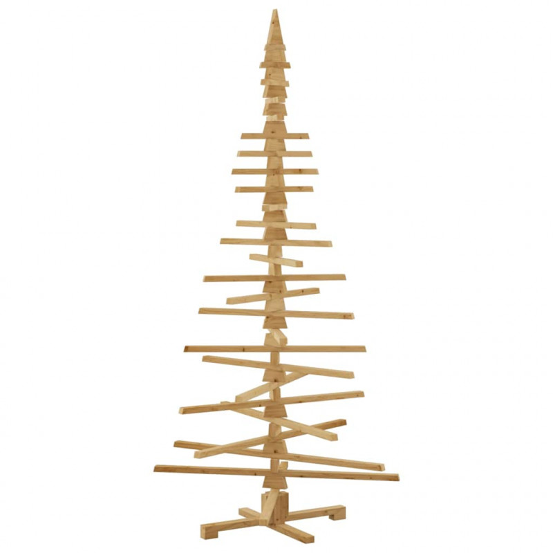 Drewniana choinka z podstawą Brązowy 210 cm Lite drewno sosnowe