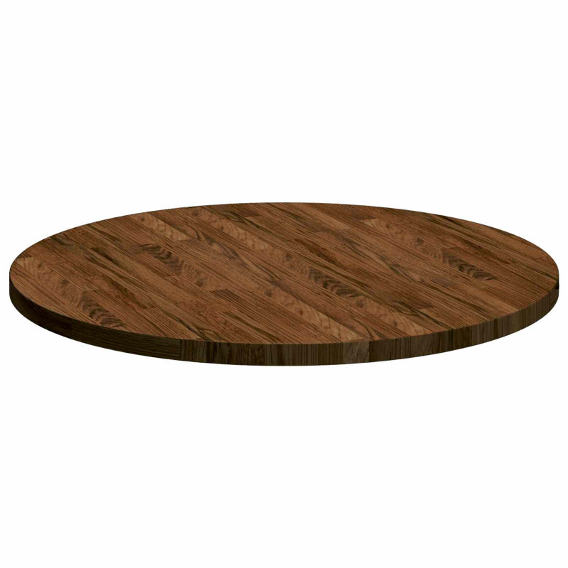 Blat stołu Ciemny brąz Ø 80 x 2,5 cm Dąb lite