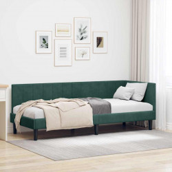 Rama łóżka narożnego Ciemna zieleń 80 cm x 200 cm Aksamit