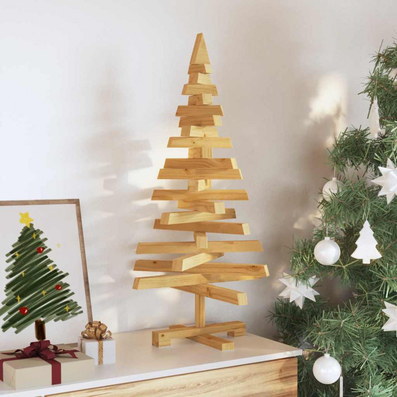 Choinki z podstawą Brązowy 90 cm Lite drewno sosnowe
