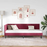 Rama łóżka narożnego Czerwone wino 80 cm x 200 cm Aksamit
