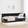 Rama łóżka narożnego Z zagłówkiem Czarny 80 cm x 200 cm Aksamit