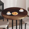 Blat stołu Ciemny brąz Ø 90 x 4 cm Dąb lite