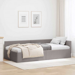 Rama łóżka narożnego Ciemnoszary 80 cm x 200 cm tkanina