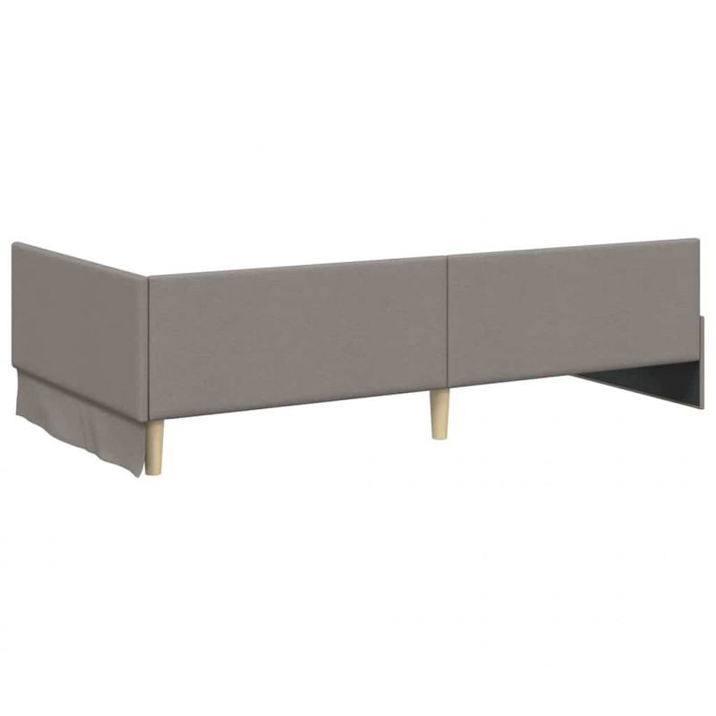 Rama łóżka narożnego Ciemnoszary 80 cm x 200 cm tkanina