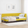 Rama łóżka narożnego Z zagłówkiem Żółty 90 cm x 200 cm Aksamit
