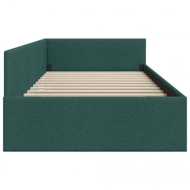 Rama łóżka narożnego Ciemna zieleń 90 cm x 200 cm tkanina