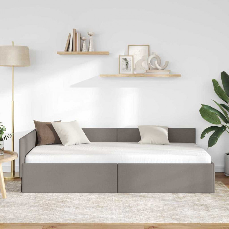 Rama łóżka narożnego Ciemnoszary 90 cm x 200 cm tkanina