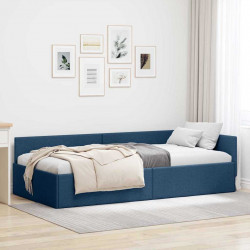 Rama łóżka narożnego Niebieski 90 cm x 200 cm tkanina