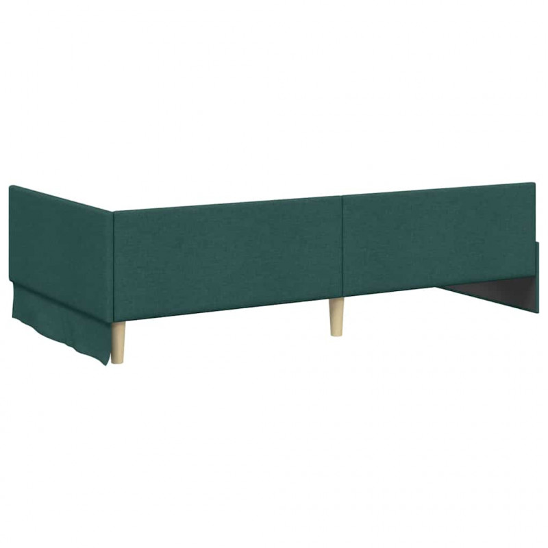 Rama łóżka narożnego Ciemna zieleń 100 cm x 200 cm tkanina