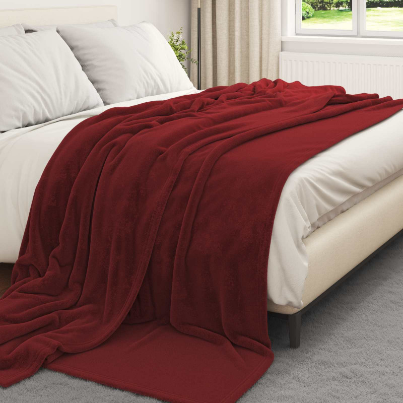 Koc Bordeaux Czerwony 240 x 270 cm Polar