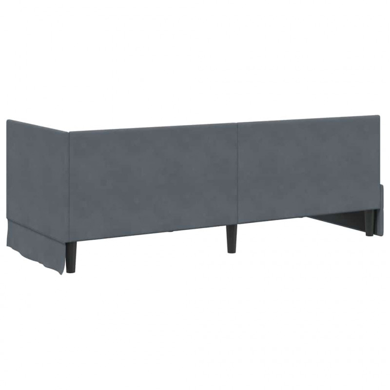 Rama łóżka narożnego Ciemnoszary 80 cm x 200 cm Aksamit