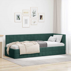 Rama łóżka narożnego Ciemna zieleń 80 cm x 200 cm Aksamit