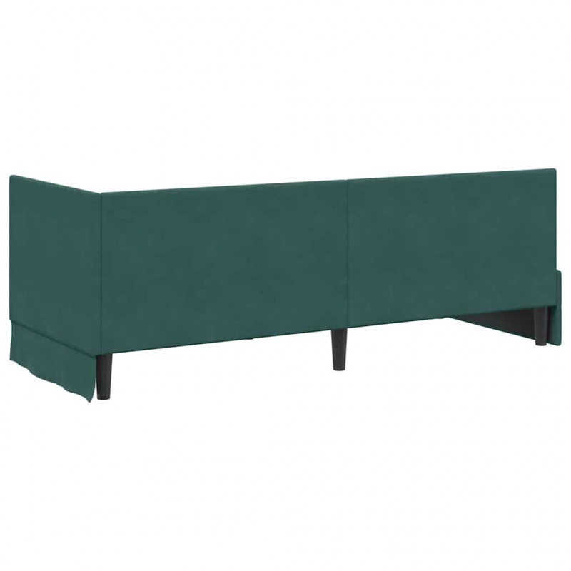 Rama łóżka narożnego Ciemna zieleń 80 cm x 200 cm Aksamit