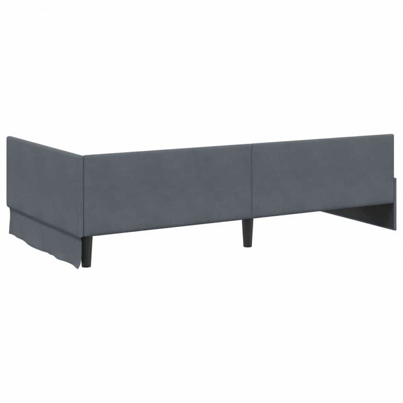 Rama łóżka narożnego Ciemnoszary 80 cm x 200 cm Aksamit
