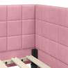 Rama łóżka narożnego Z zagłówkiem Różowy 80 cm x 200 cm Aksamit