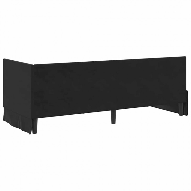 Rama łóżka narożnego Z zagłówkiem Czarny 80 cm x 200 cm Aksamit