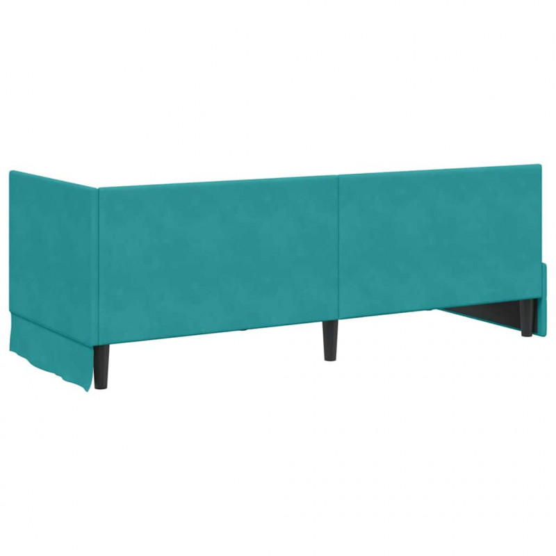 Rama łóżka narożnego Turkusowy 80 cm x 200 cm Aksamit