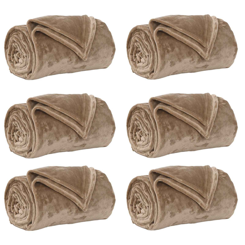 Koce narzutowe 6 pcs Camel 130 x 150 cm Polar