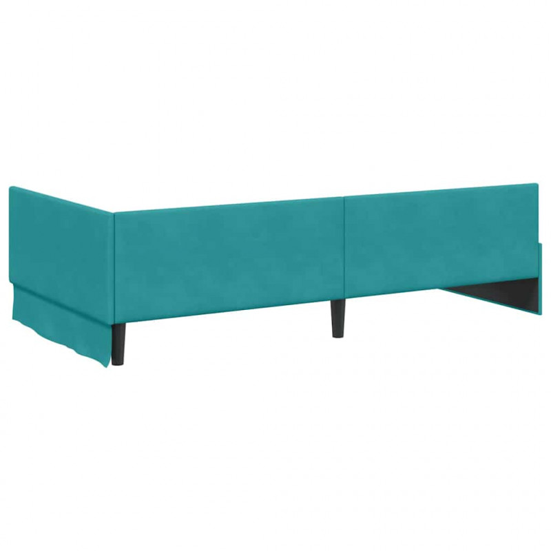 Rama łóżka narożnego Turkusowy 80 cm x 200 cm Aksamit