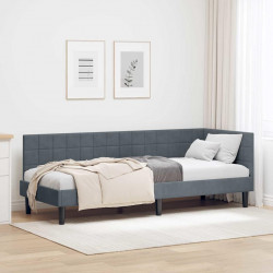 Rama łóżka narożnego Ciemnoszary 80 cm x 200 cm Aksamit