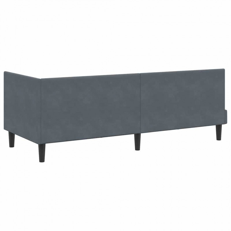 Rama łóżka narożnego Ciemnoszary 80 cm x 200 cm Aksamit