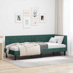 Rama łóżka narożnego Ciemna zieleń 80 cm x 200 cm Aksamit