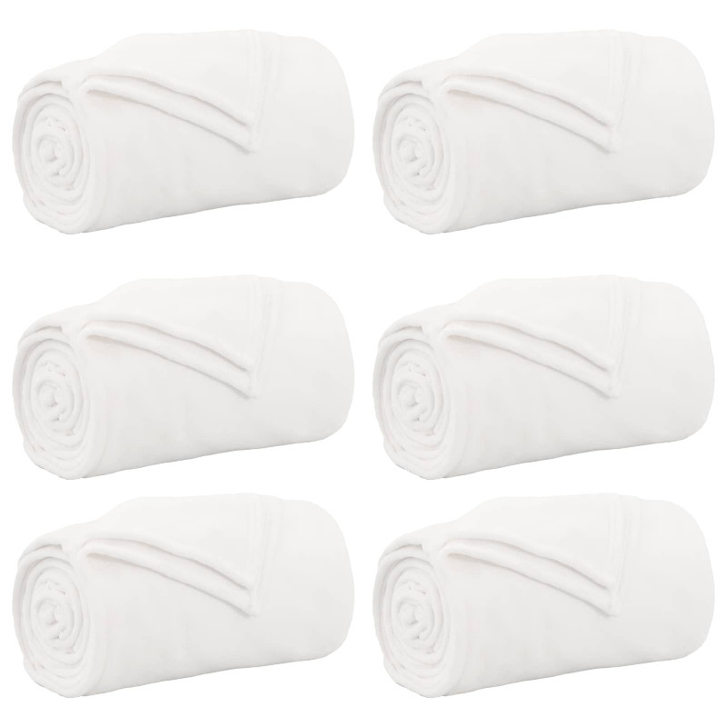 Koce narzutowe 6 pcs Biały 240 x 270 cm Polar