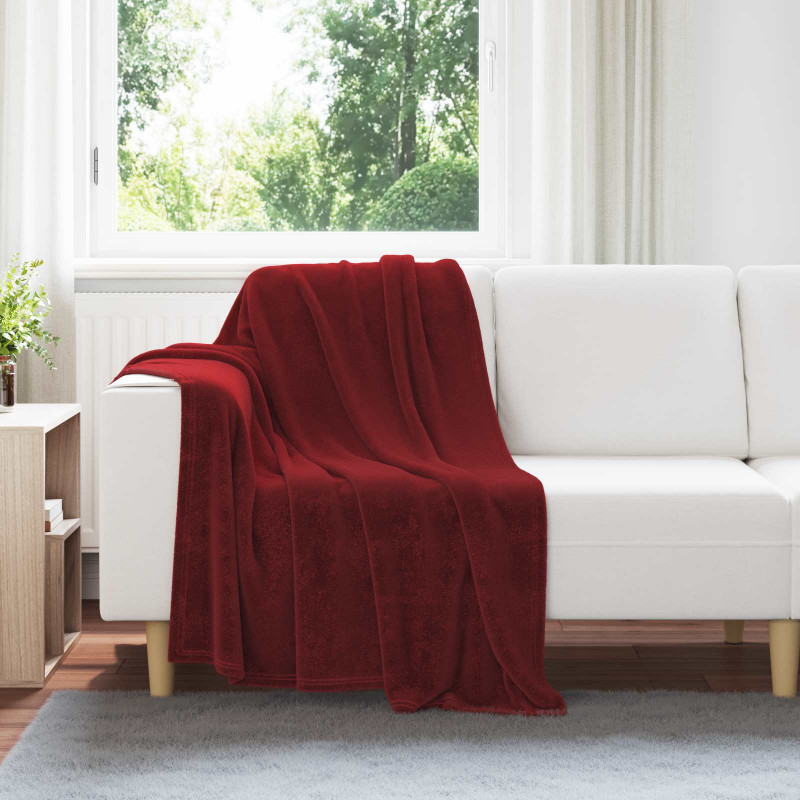 Koce narzutowe 6 pcs Bordeaux Czerwony 130 x 150 cm Polar
