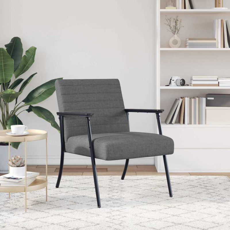 fotel Ciemnoszary 59 x 75 x 78 cm tkanina