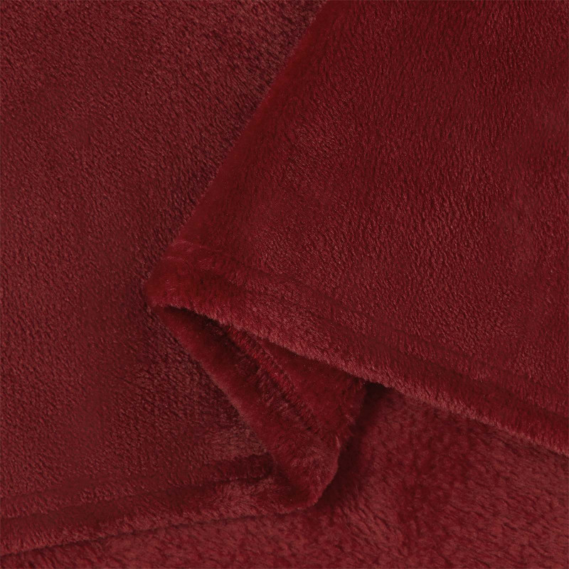 Koce narzutowe 6 pcs Bordeaux Czerwony 130 x 150 cm Polar