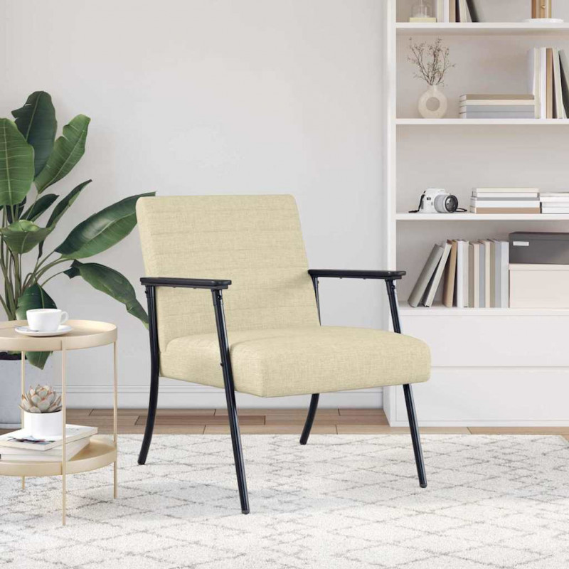 fotel Kremowy 59 x 75 x 78 cm tkanina