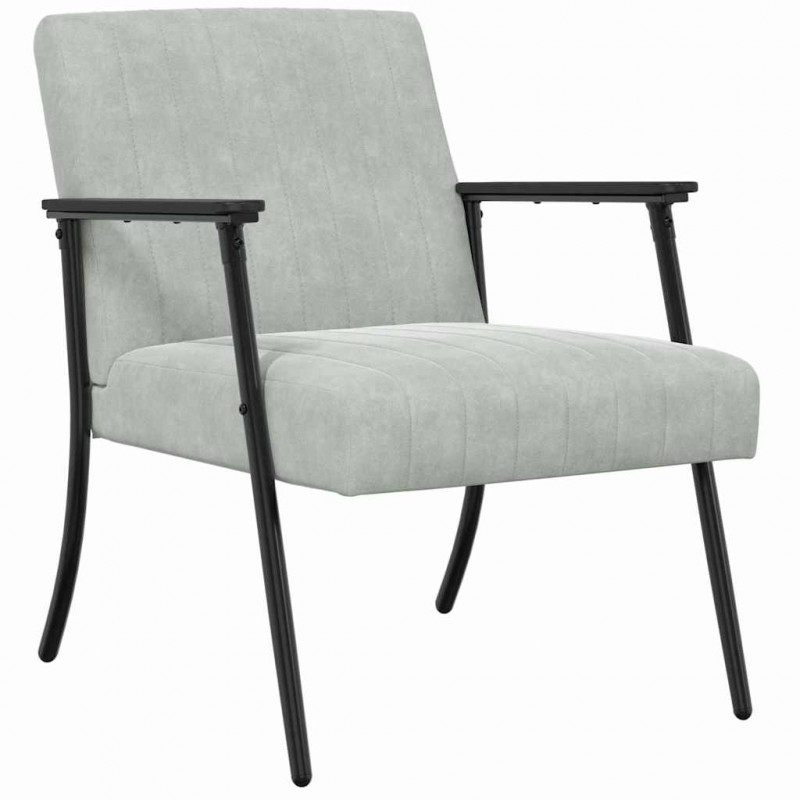 fotel Jasnoszary 59 x 75 x 78 cm Aksamit