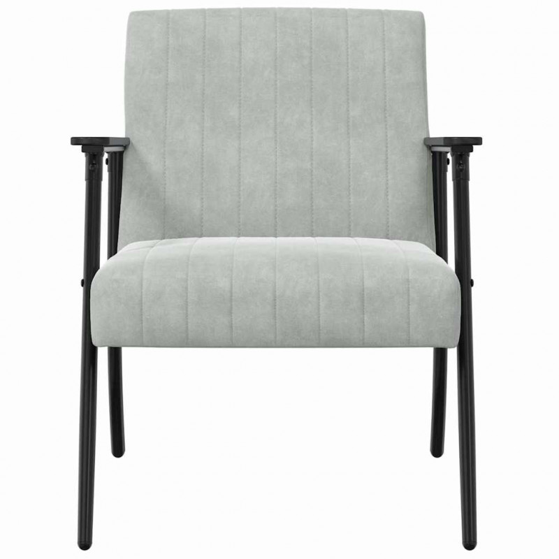 fotel Jasnoszary 59 x 75 x 78 cm Aksamit