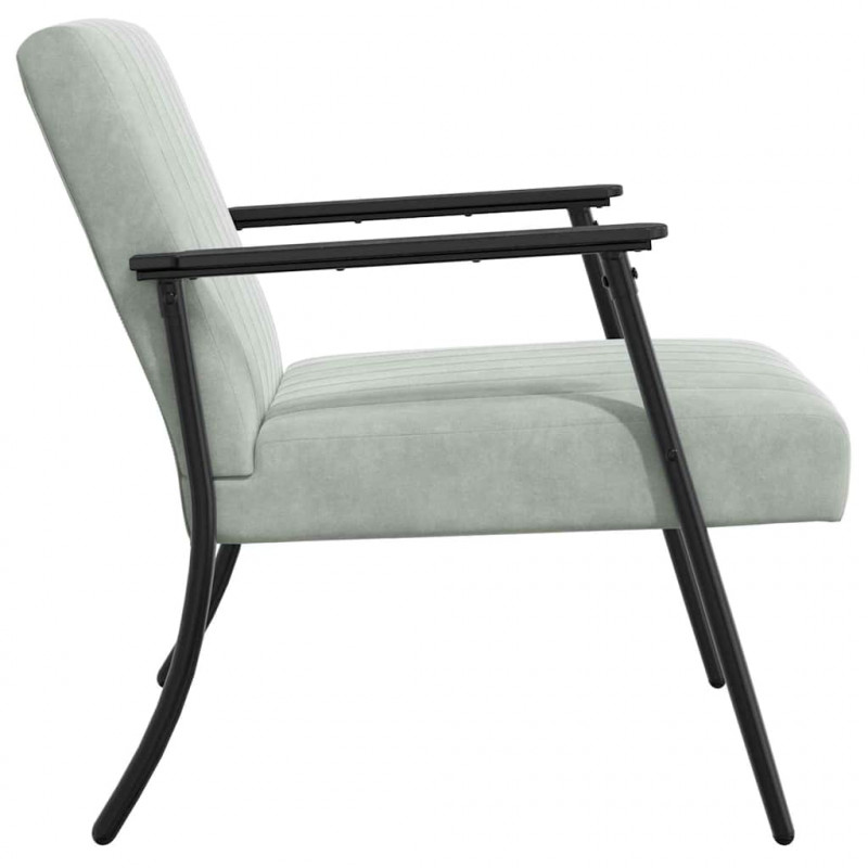 fotel Jasnoszary 59 x 75 x 78 cm Aksamit