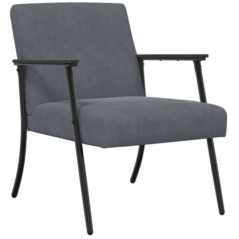 fotel Ciemnoszary 59 x 75 x 78 cm Aksamit