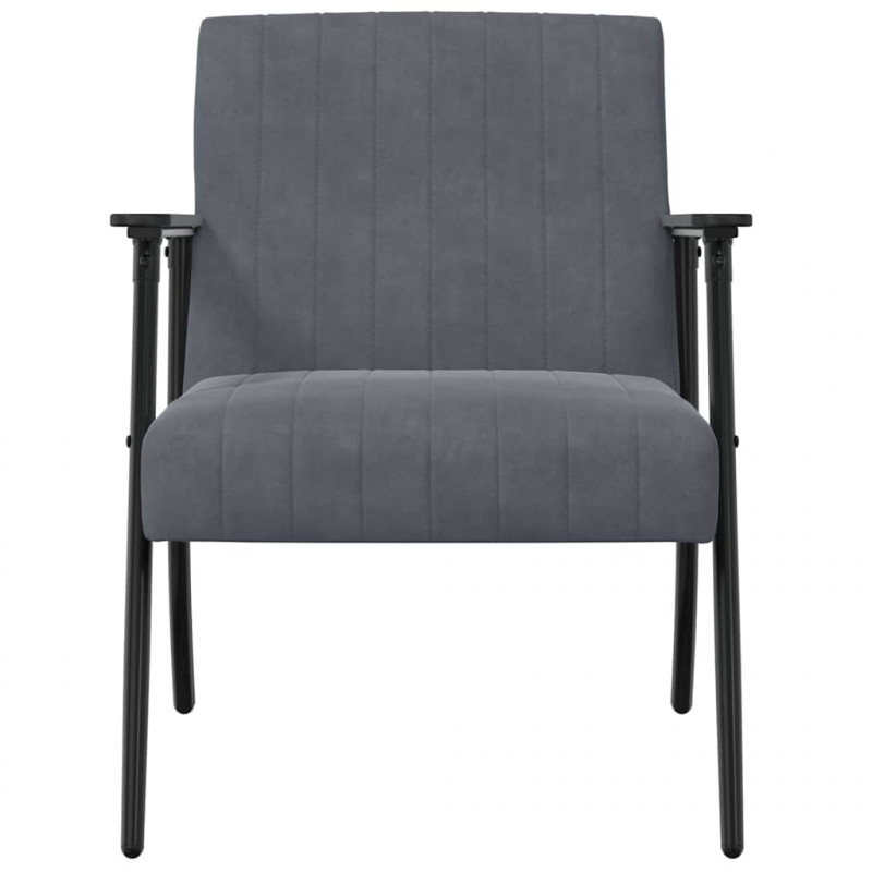 fotel Ciemnoszary 59 x 75 x 78 cm Aksamit