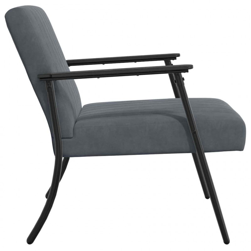 fotel Ciemnoszary 59 x 75 x 78 cm Aksamit